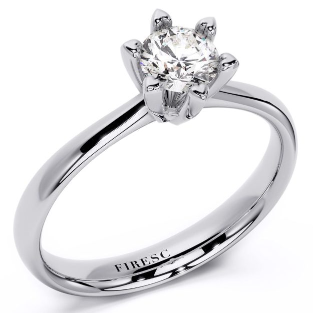 Inel de logodna AA399, 14K Alb 1